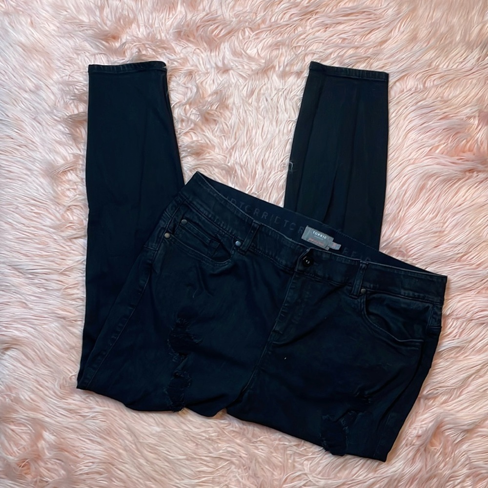 Torrid Black Bombshell Skinny Premium Stretch Distressed Jean Size 20R